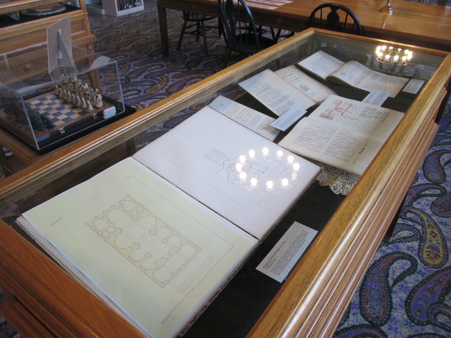 Display with architectural work by David Grimm