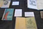 Display with 1915 chapbook by Yevgeny Baranov